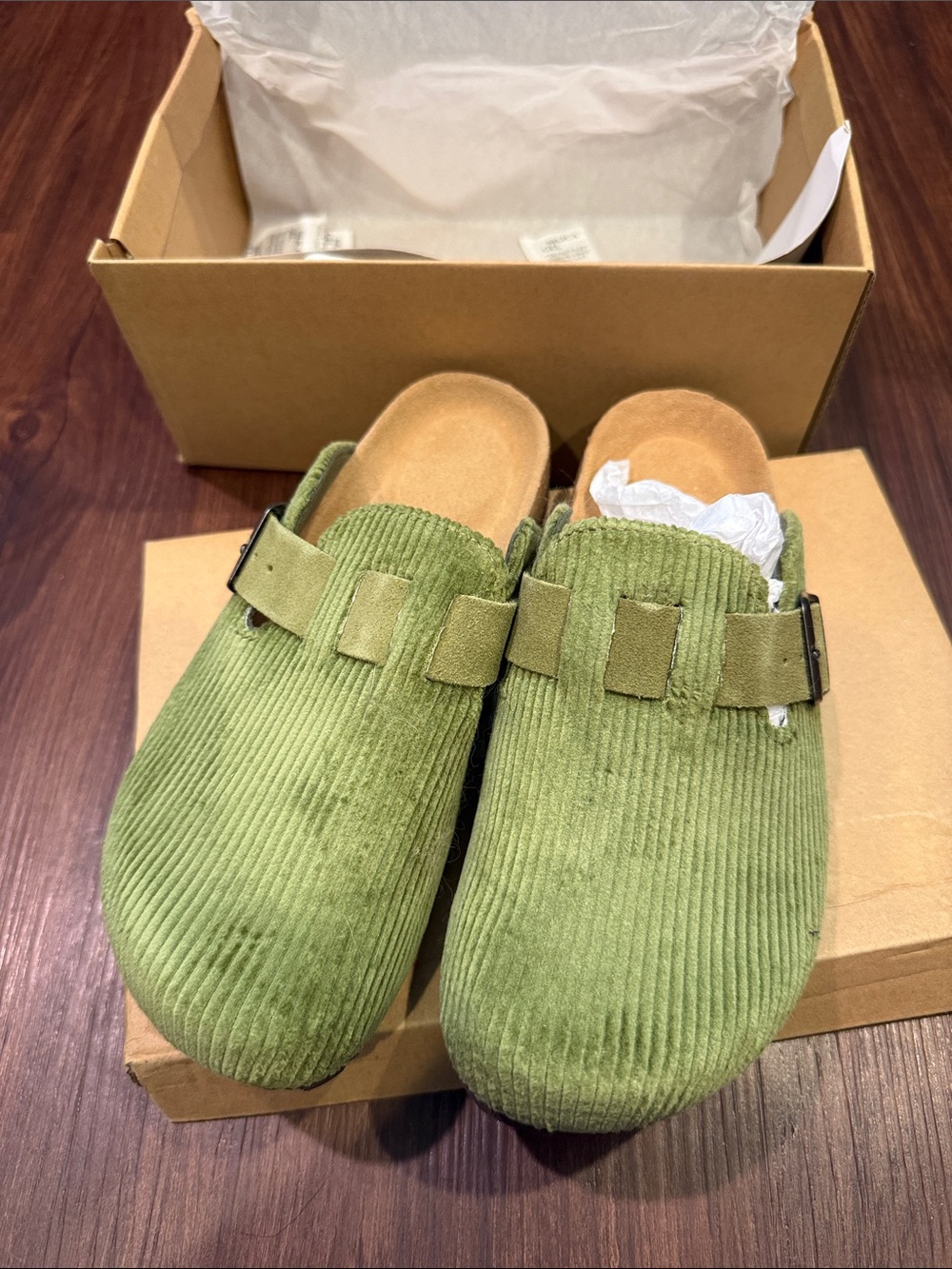 CUSHIONAIRE Women's Mules & Clogs - Green with Silver Hardware